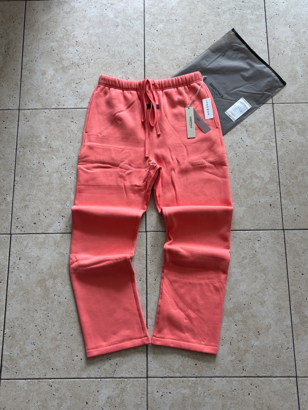 Coral Uncuffed Essential Sweatpants